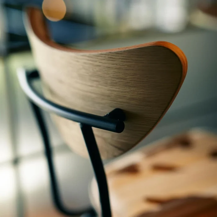 ナラ オーク 木製椅子 店舗家具 スチールチェア