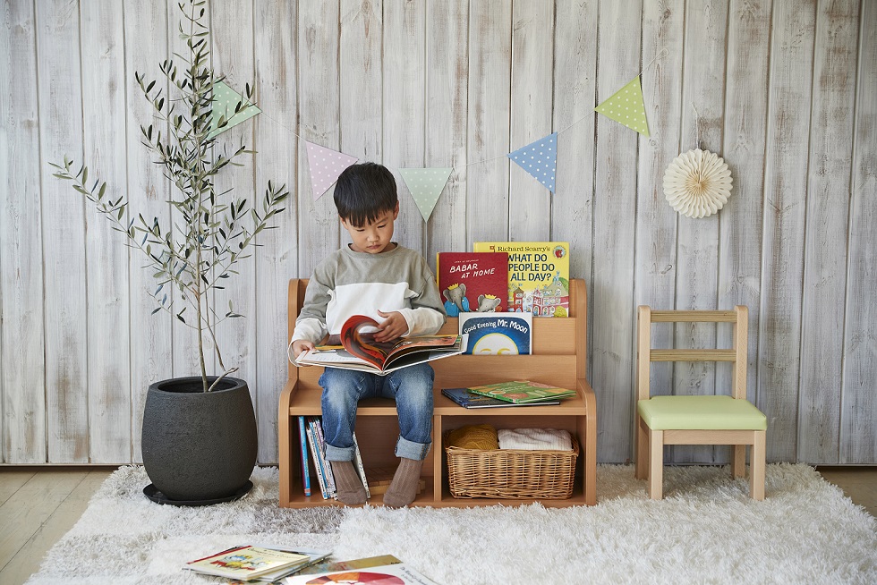 キッズ家具 子ども家具 ブックラック ベンチ