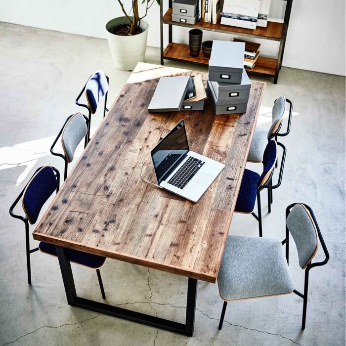 フリーアドレス オフィス テーブル  サステナブル 古材  店舗家具